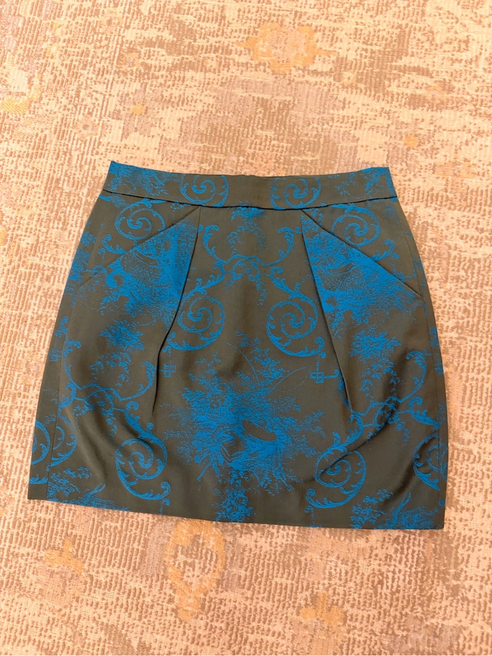 Blue Patterned mini Skirt - Women's